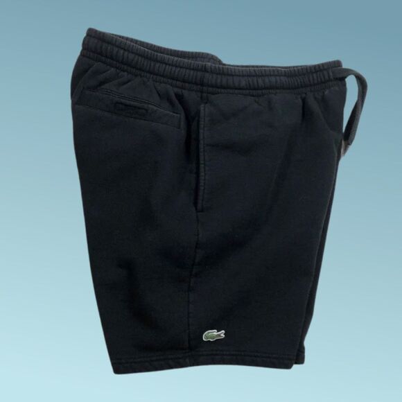 Lacoste Regular Fit Mens Black Fleece Drawstring  Shorts With Pockets Sz 7 XXL - Picture 7 of 7